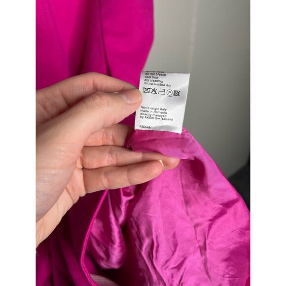 AKRIS Punto Fuchsia Short Sleeve Fit & Flare Luxury Designer Dress Size 14 - Picture 10 of 10